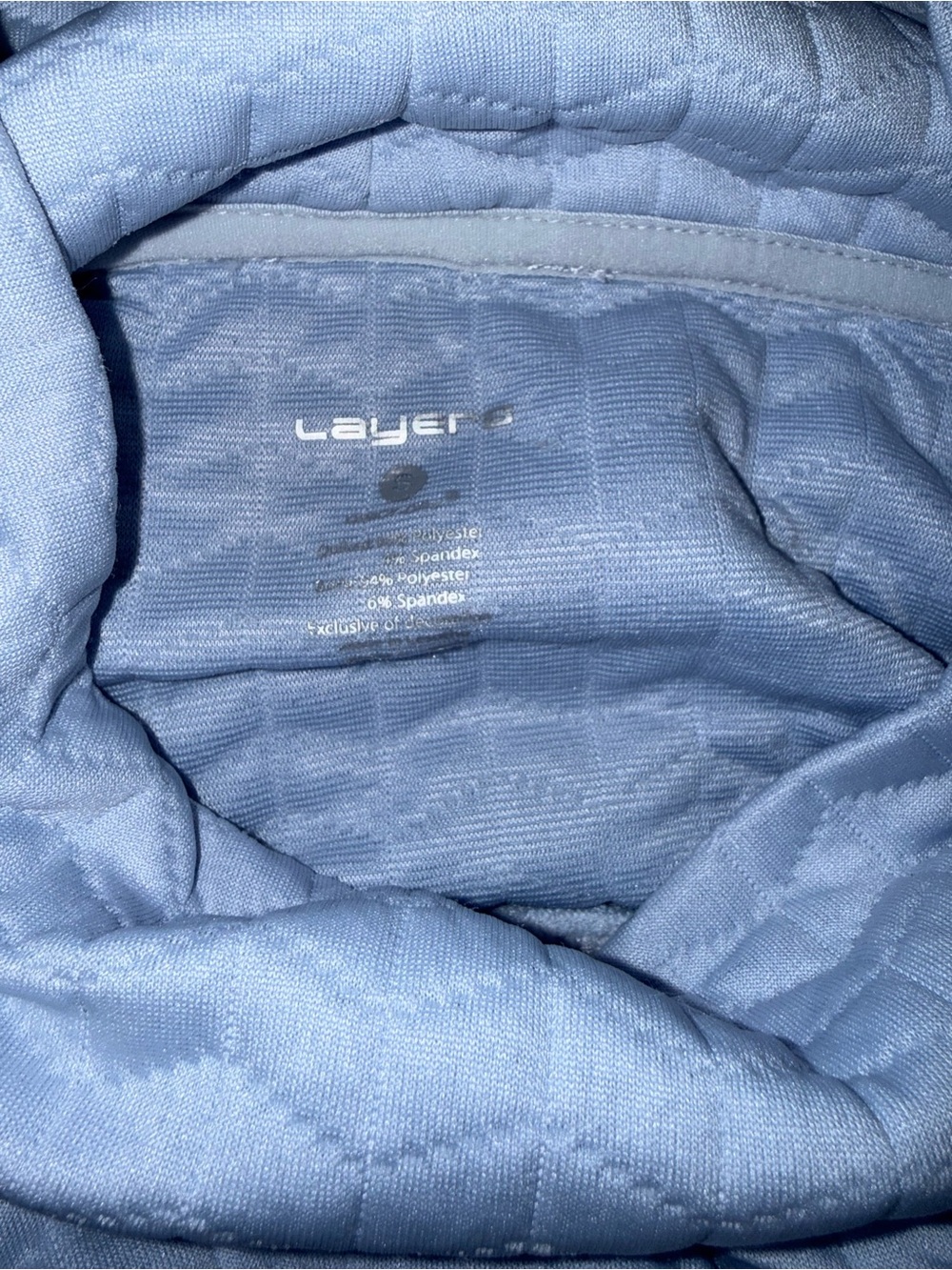 Layer 8 Quilted Light Blue Cowl Neck Sweatshirt - Picture 2 of 2